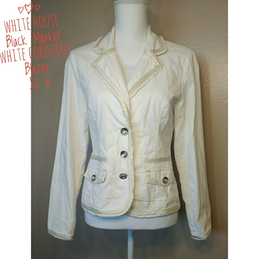 White House Black Market White Corduroy Blazer 6